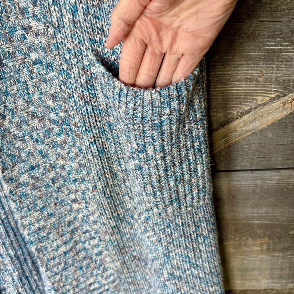 Cabi Napa Long Open Sweater Vest Duster S Blue Lagenlook Chunky Knit Layering - Picture 5 of 10